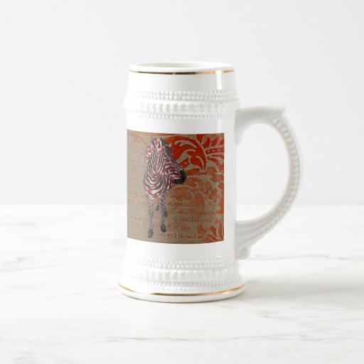 Rose Zebra Bronze Ornate Stein Mug