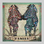 Rose Zebra Family Canvas Art canvas prints