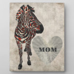Rose Zebra Heart Mom Plaque plaques