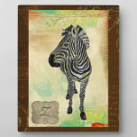 Rose Zebra Monogram Plaque plaques