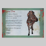 Rose Zebra Turqoise & Red Grunge Business Cards business cards