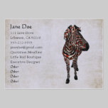 Rose Zebra White Vintage Business Cards business cards