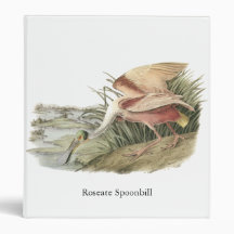 Roseate Spoonbill, John Audubon Vinyl Binder