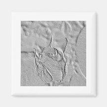 Rosebud Embossed Look Refrigerator Magnet