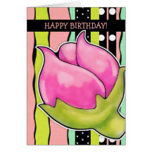 Rosebud Joy colour Birthday Card