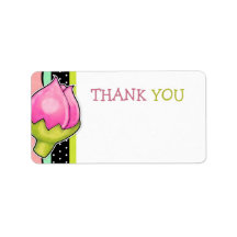 Rosebud Joy colour Thank You Sticker Address Label