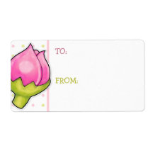 Rosebud Joy dots Gift Tag Sticker Personalized Shipping Labels
