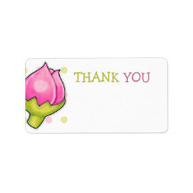 Rosebud Joy dots Thank You Sticker Personalized Address Label