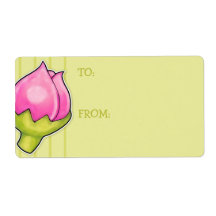 Rosebud Joy green 2 Gift Tag Labels