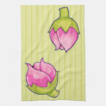 Rosebud Joy green Kitchen Towel