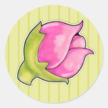 Rosebud Joy green Round Sticker