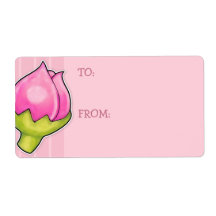 Rosebud Joy pink 2 Gift Tag Custom Shipping Label