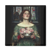 Rosebuds by John William Waterhouse Fridge Magnet