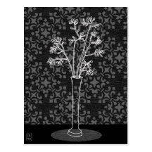 Rosegold Pussy Willow Illustration Postcard