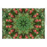 Rosehips Red Berries Mandala Greeting Cards