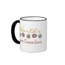 Roses and Daisies World's Best Grandma  Coffee Mugs
