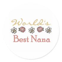 Roses and Daisies World's Best Nana Sticker