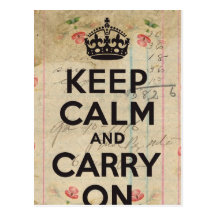 Roses and Groceries Keep Calm and Carry On Postcard
