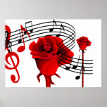 Roses and  Love Music Poster posters