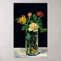 Roses and Tulips in a Dragon Vase Fine Art Print