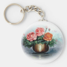 Roses Antique Vignette Keychain