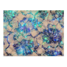 Roses assez bleus de dentelle carte postale