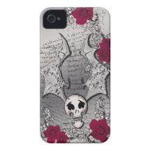 ROSES DE SKULL-BAT COQUE Case-Mate iPhone 4
