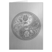 Roses de Yin Yang d'acier inoxydable Carte
