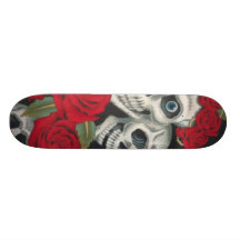 Roses et mort plateau de skate