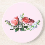 Roses et mufliers roses dessous de verre