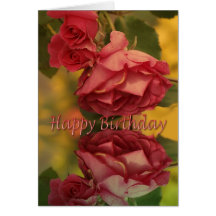 Roses happy birthday card