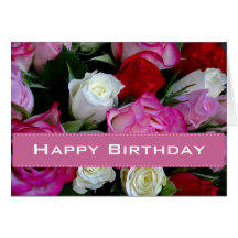 Roses Happy Birthday Card