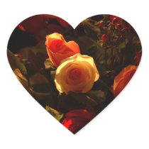 Roses I - Orange, Red and Gold Glory Heart Stickers