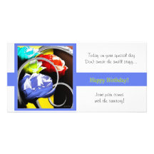 Roses in Abstract Happy Birthday Photo Card