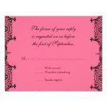 Roses indien noires Fleur de Lis Damask RSVP du bl Invitations
