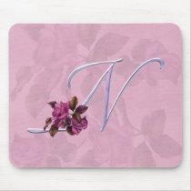 Roses Monogram N mousepads