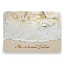 Roses mous de mariage invitations personnalisées