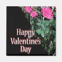 Roses on Black Refrigerator Magnet