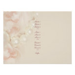 Roses pearls pink elegant menu romantic custom invites