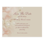 Roses pearls pink save the date invitations postcard