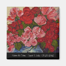 Roses & Peonies Save the Date Fridge Magnet