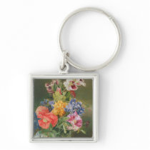 Roses, Poppy and Pelargonia keychains