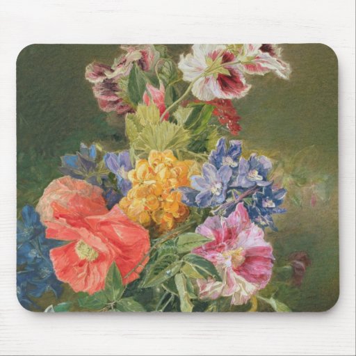 Roses, Poppy and Pelargonia Mouse Pad