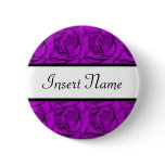 Roses purple wedding name tag