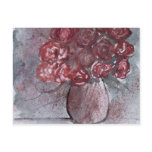 ROSES red watercolor art flower painting postcards