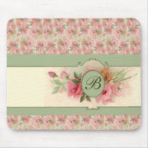 Roses roses initiaux Mousepad Tapis De Souris