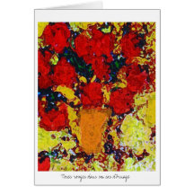 Roses rouges dans un cas d'Ornage Cards