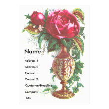 Roses rouges et carte commerciale victorienne de l carte de visite