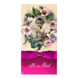 ROSES SAUVAGES ET BABY SHOWER ROSE DE RUBAN PHOTOCARTE PERSONNALISÉE