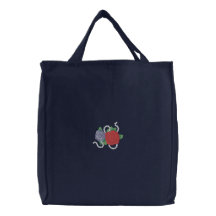Roses with Beads Embroidered Tote Bag